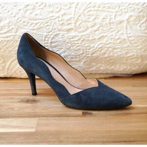 Cole Haan Grand.OS Suede Pumps Size 6 Dark Gray Pointed Toe Comfort Heels Work